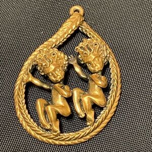 Vintage Tortolani signed Gemini Pendant